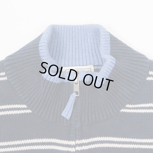 画像3: 00's L.L.Bean マルチボーダー柄 ハーフジップ コットンニット (3)