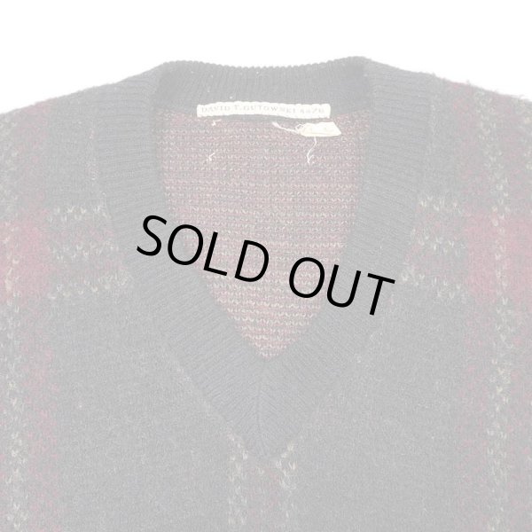 画像3: 50-60's ROBERT BRUCE Vネック モヘアニット “Black Plaid” (3)