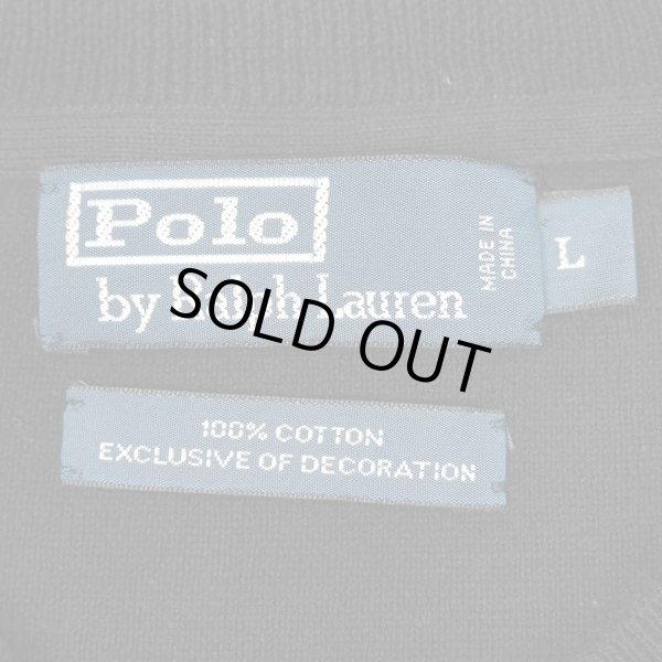 画像2: 00's Polo Ralph Lauren コットンニット "Black" (2)