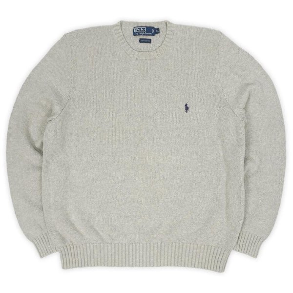 画像1: 90's Polo Ralph Lauren コットンニット "GRAY" (1)