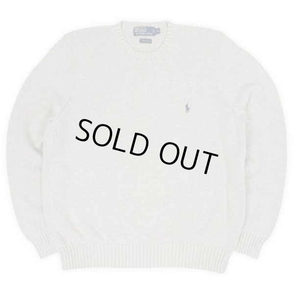 画像1: 90's Polo Ralph Lauren コットンニット "GRAY" (1)