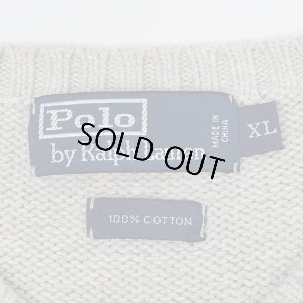 画像2: 90's Polo Ralph Lauren コットンニット "GRAY" (2)