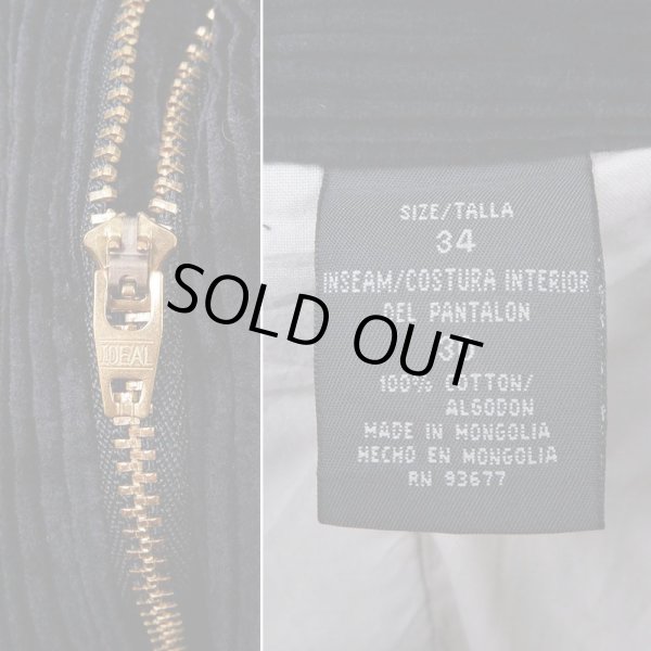 画像4: 90's ST. JOHN'S BAY 2タック 太畝コーデュロイトラウザー “BLACK / W34 L30” (4)