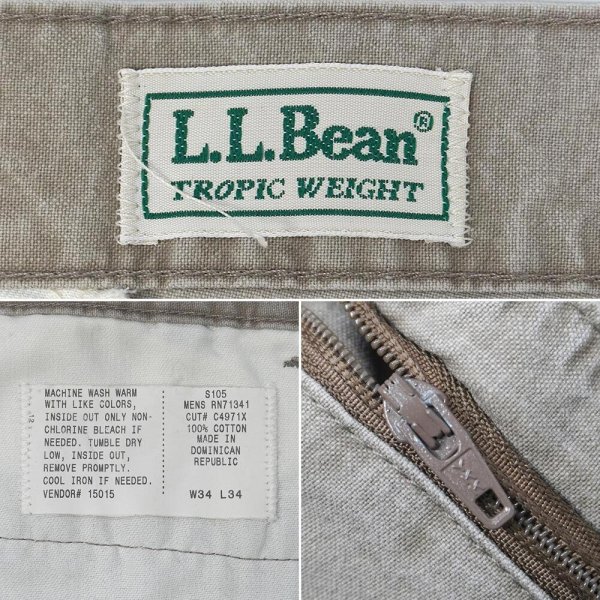 画像3: 90's L.L.Bean 2タック コットントラウザー "TROPIC WEIGHT" (3)