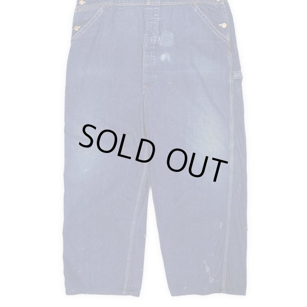 画像2: 50's FLINT デニムオーバーオール "ローバックスタイル / W44 L28相当" (2)