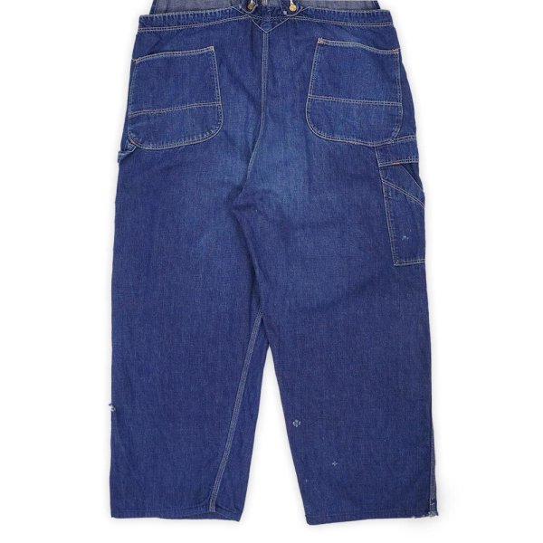 画像3: 50's FLINT デニムオーバーオール "ローバックスタイル / W44 L28相当" (3)