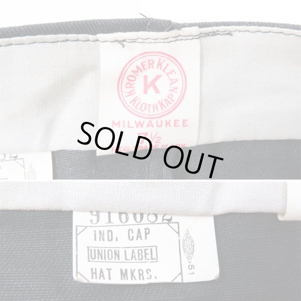 画像3: 60-70's KROMER コットンワークキャップ “BLACK / MADE IN USA” (3)