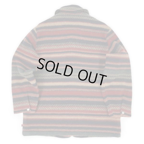 画像2: Late 90's Woolrich ネイティブボーダー柄 ウールハーフコート (2)