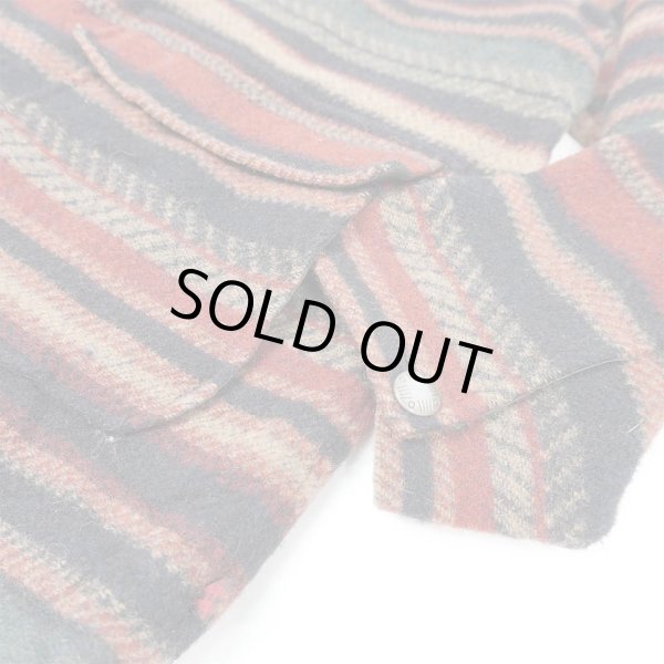 画像4: Late 90's Woolrich ネイティブボーダー柄 ウールハーフコート (4)