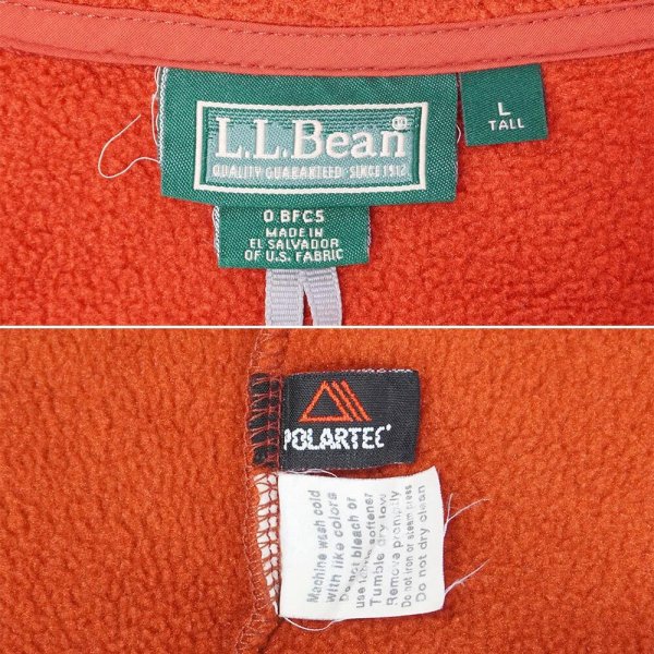 画像2: 90-00's L.L.Bean プルオーバーフリースジャケット "ORANGE" (2)