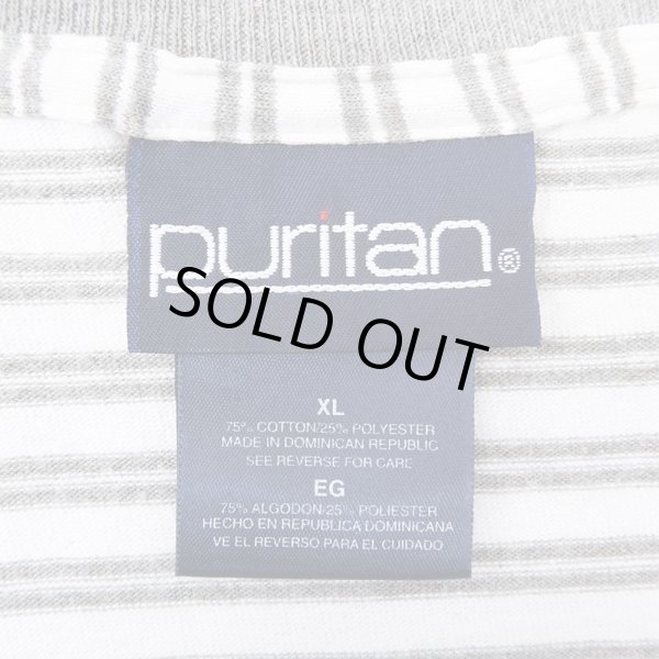 画像2: 90's Puritan マルチボーダー柄 Tシャツ “GRAY × WHITE” (2)