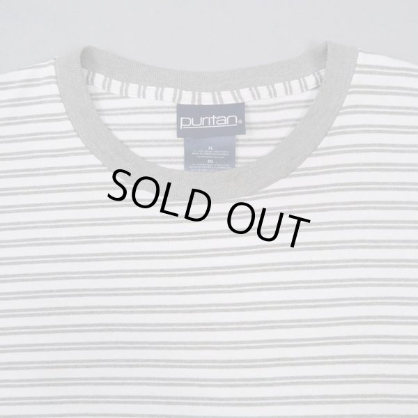 画像3: 90's Puritan マルチボーダー柄 Tシャツ “GRAY × WHITE” (3)