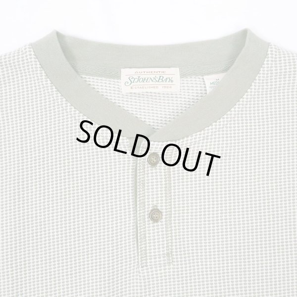 画像4: 90's St John's BAY ヘンリーネック カットソー "DEADSTOCK / OLIVE × WHITE" (4)