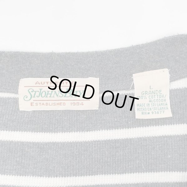 画像2: 90's ST JOHN'S BAY ボーダー柄 ヘンリーネックカットソー (2)