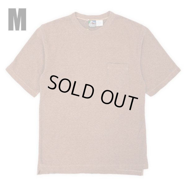 画像1: 【M】90's STEEL BRIDGE コットンピケ ポケットTシャツ "ORANGE / MADE IN USA / DEADSTOCK" (1)