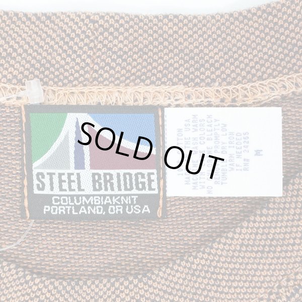 画像2: 【M】90's STEEL BRIDGE コットンピケ ポケットTシャツ "ORANGE / MADE IN USA / DEADSTOCK" (2)