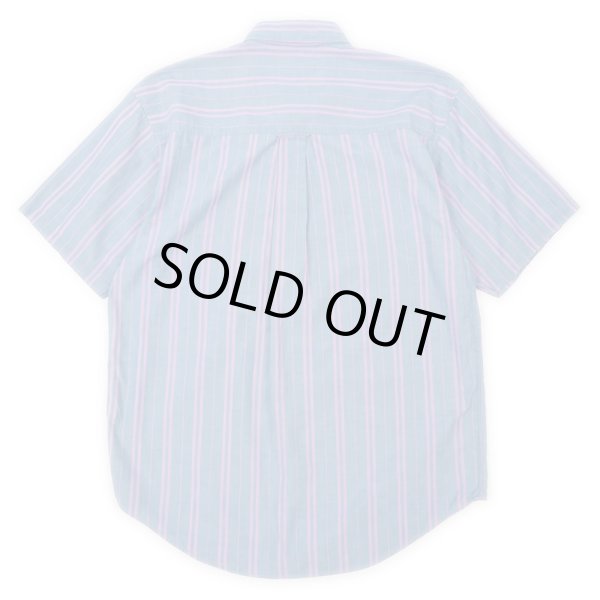 画像2: 80's Eddie Bauer S/S マルチストライプ柄 ボタンダウンシャツ "黒タグ / MADE IN USA" (2)