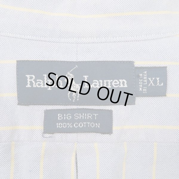 画像2: 90's Polo Ralph Lauren ストライプ柄 ボタンダウンシャツ "BIG SHIRT" (2)