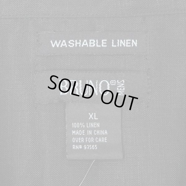 画像2: 00's BRUNO S/S オープンカラー リネンシャツ "BLACK / DEADSTOCK" (2)