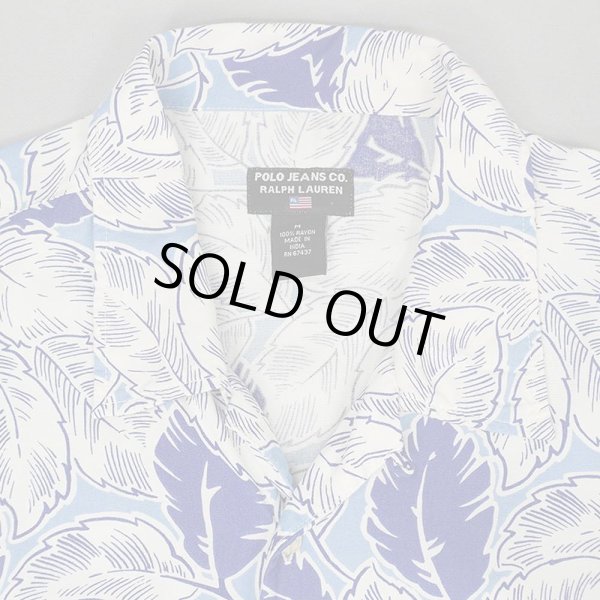 画像3: 90's POLO JEANS S/S 総柄 オープンカラー レーヨンシャツ (3)