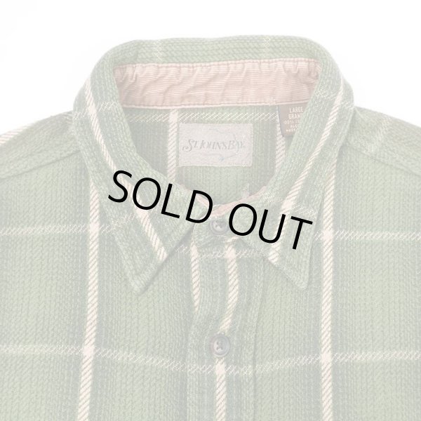 画像3: Late 90's ST. JOHN'S BAY ヘビーネルシャツ "Green Ombre Plaid" (3)
