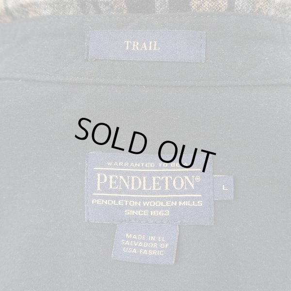 画像2: 00's PENDLETON レギュラーカラー ウールシャツ "TRAIL / Black Plaid" (2)