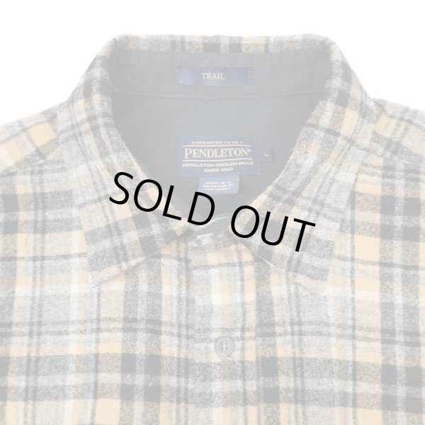 画像3: 00's PENDLETON レギュラーカラー ウールシャツ "TRAIL / Black Plaid" (3)
