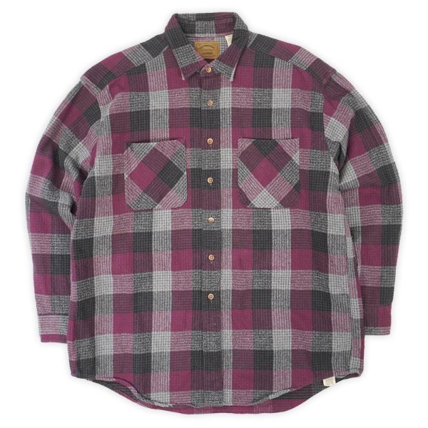 画像1: 90's ST JOHN'S BAY ヘビーネルシャツ “Purple × Black Plaid” (1)