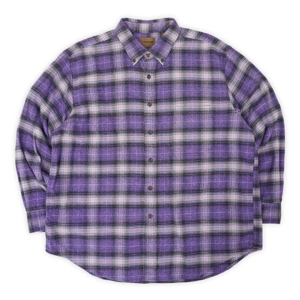 画像1: 90-00's ST JOHN'S BAY フランネルボタンダウンシャツ "Purple Ombre Plaid" (1)