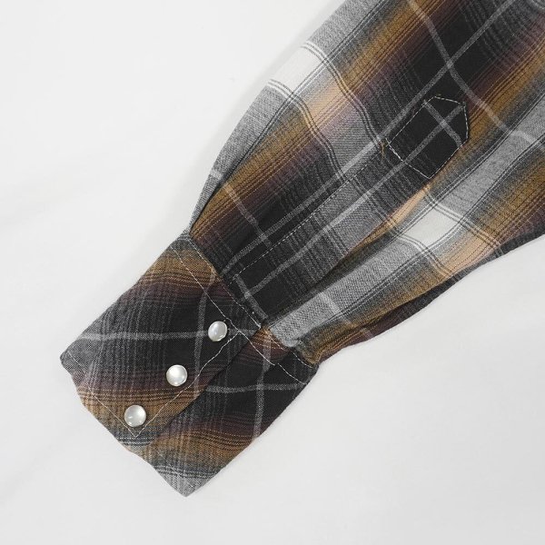 画像4: 80's JC Penney レーヨンウエスタンシャツ "Brown Ombre Plaid" (4)