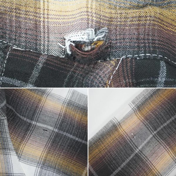 画像5: 80's JC Penney レーヨンウエスタンシャツ "Brown Ombre Plaid" (5)