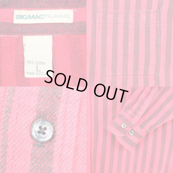 画像3: 90's St. John's Bay ストライプ柄 ヘビーネルシャツ "MADE IN USA" (3)