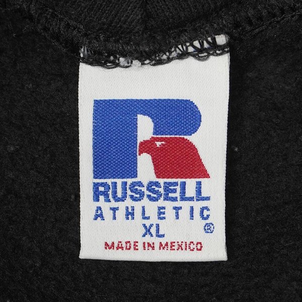 画像2: Late 90's RUSSELL  カレッジプリント スウェットパーカー "BLACK" (2)