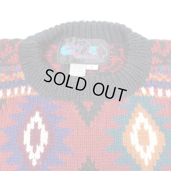 画像3: 90's Early Winters 総柄 ウールニット "HAND MADE" (3)