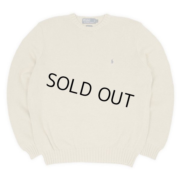画像1: 90's Polo Ralph Lauren コットンニット "BEIGE" (1)