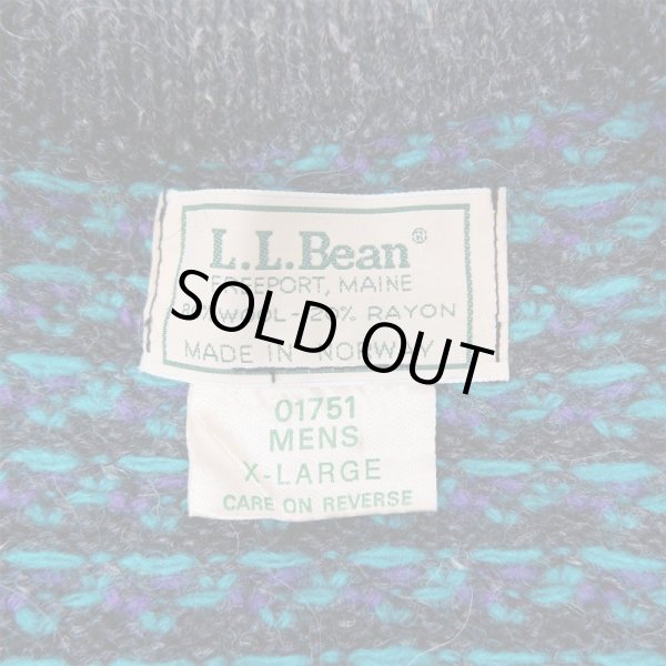 画像3: 80's L.L.BEAN バーズアイ柄 ウールニット "MADE IN NORWAY" (3)