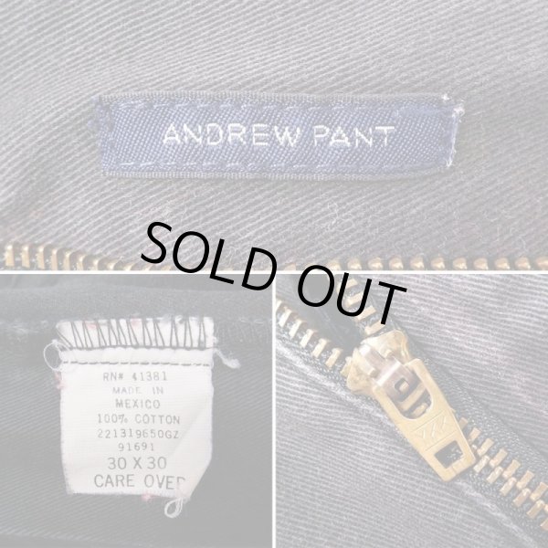 画像4: 90's Polo Ralph Lauren 2タック チノトラウザー "ANDREW PANT / BLACK" (4)