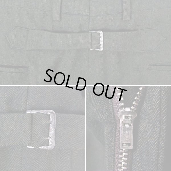 画像3: 50's unknown シンチバック付き ヘリンボーン織り ウールスラックス (3)