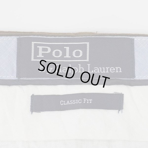 画像3: 00's Polo Ralph Lauren ノータック 太畝コーデュロイトラウザー "CLASSIC FIT / BROWN" (3)