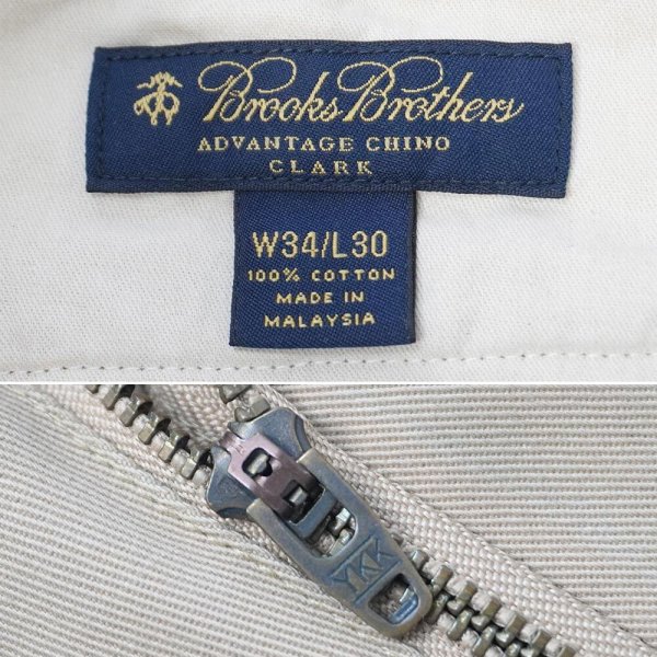 画像3: 00's Brooks Brothers ノータック チノトラウザー "CLARK / W34 L30" (3)