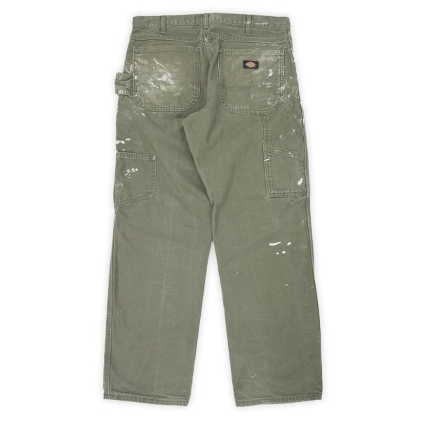 画像2: 00's Dickies ダックペインターパンツ "MOSS GREEN / W32 L30" (2)