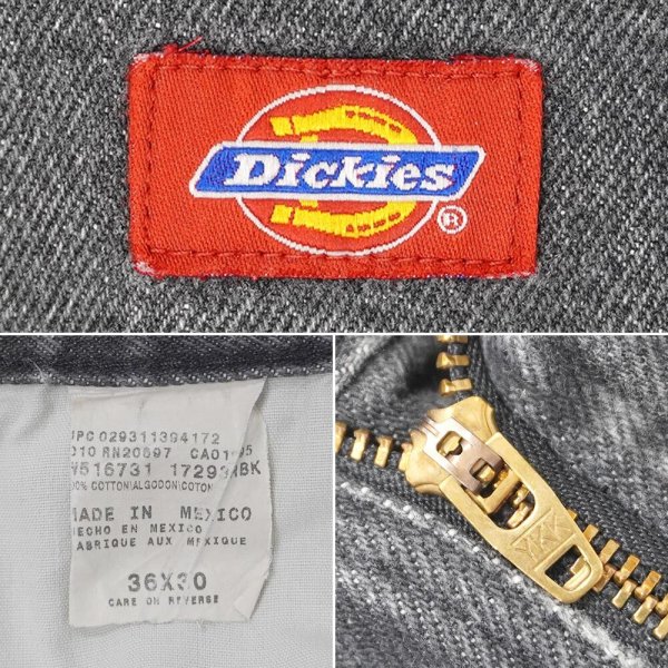 画像3: 00's Dickies 先染めブラックデニムパンツ "W36 L30" (3)