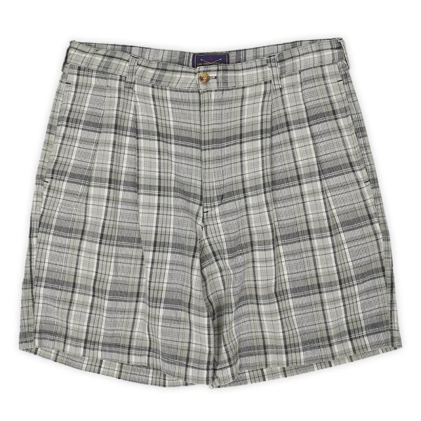 画像1: 90's ARROW 2タック コットンショーツ "GRAY Plaid" (1)