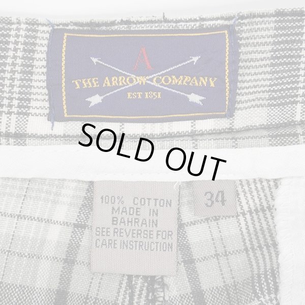 画像3: 90's ARROW 2タック コットンショーツ "GRAY Plaid" (3)
