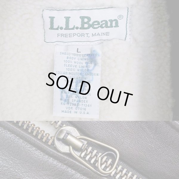 画像3: 90's L.L.Bean G-1type ムートンボア レザージャケット "MADE IN USA" (3)