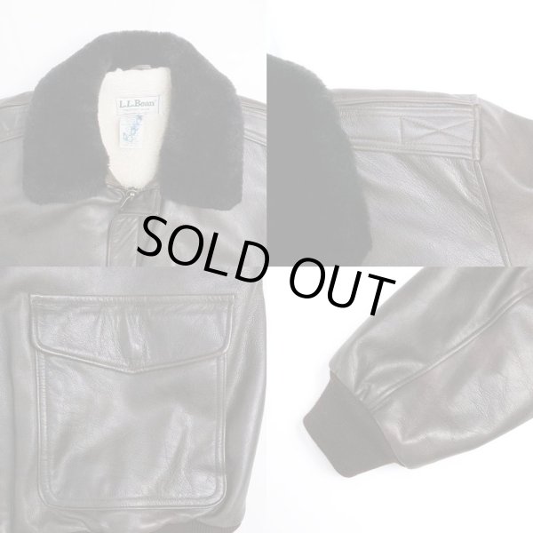 画像4: 90's L.L.Bean G-1type ムートンボア レザージャケット "MADE IN USA" (4)