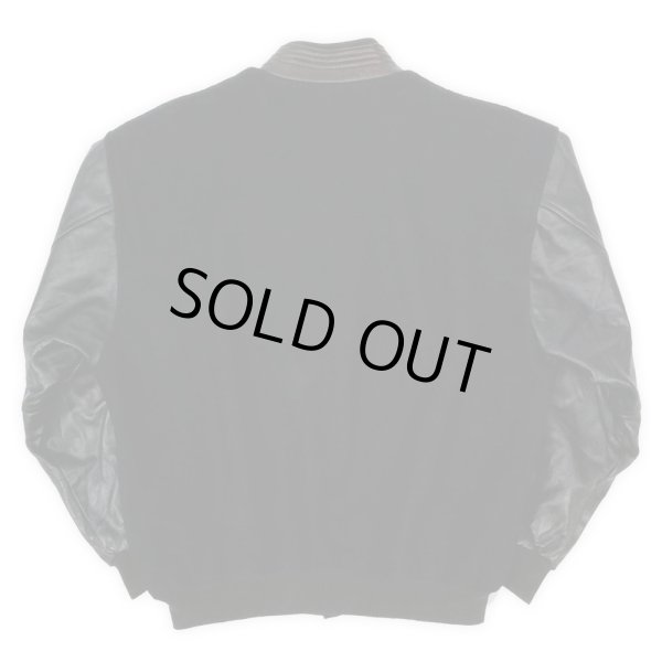 画像2: 80-90's TRIUM レザー切り替えスタジャン “ALL BLACK” (2)