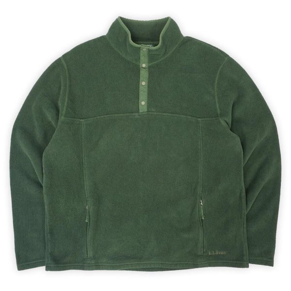 画像1: 00's L.L.Bean プルオーバーフリースジャケット "OLIVE" (1)