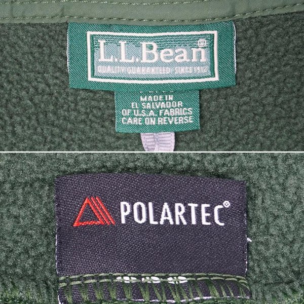 画像2: 00's L.L.Bean プルオーバーフリースジャケット "OLIVE" (2)