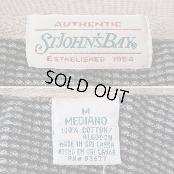 画像2: 90's St John's BAY ヘンリーネック カットソー"DEADSTOCK / KHAKI × BLACK" (2)